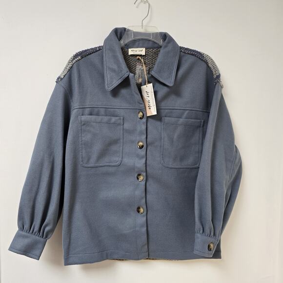 New In Very J Small Aztec Gray Shacket Jacket Tribal Southwestern Women NWT - Picture 1 of 11